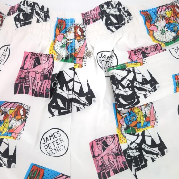 Swiminista x JPH Art Toss Print Swim Trunks Mid-Length Board Shorts Size M NWT​ - Picture 7 of 16